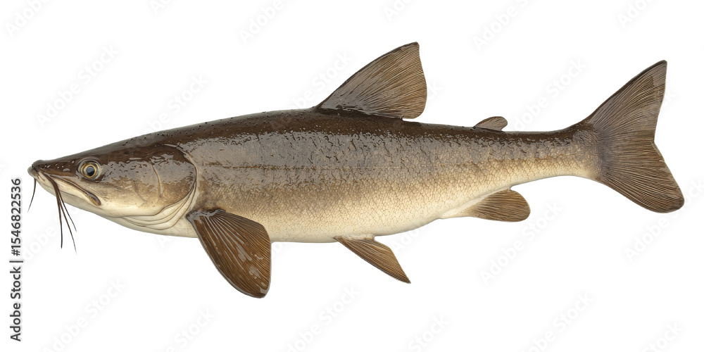 Fototapeta premium Freshwater fish isolated in a side view. transparent background