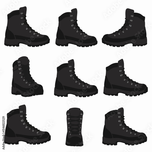 Hiking boots footwear equipment for outdoor trekking