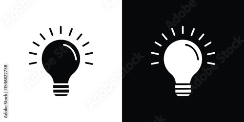 Lightbulb icon of a flat style vector