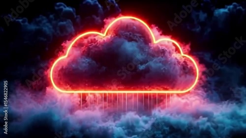 Neon cloud graphic