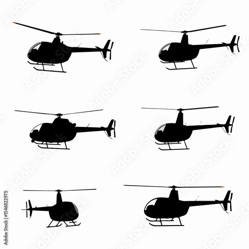 Helicopter silhouette aviation aircraft fly machine