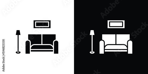 Living room icon of a flat style vector