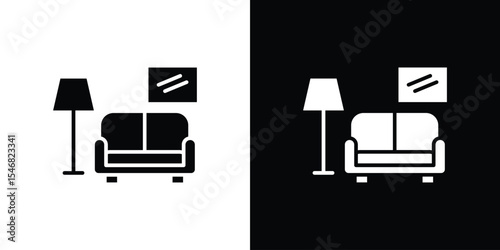 Living room icon of a flat style vector