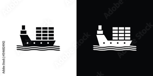 Logistic ship icon of a flat style vector