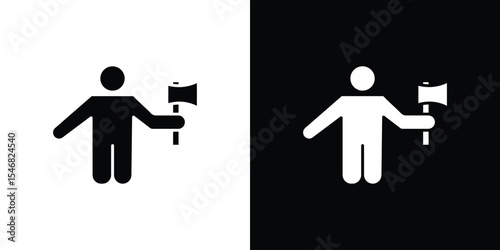 Lumberjack icon of a flat style vector