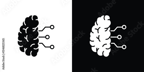 Machine learning icon of a flat style vector