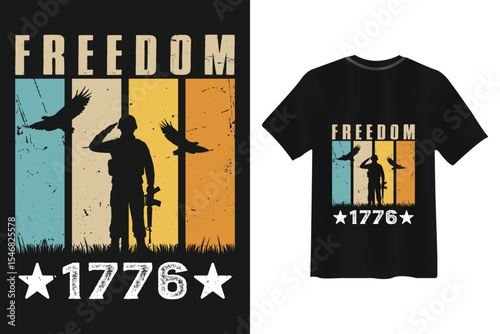 Freedom american soldier eagle patriotic design
