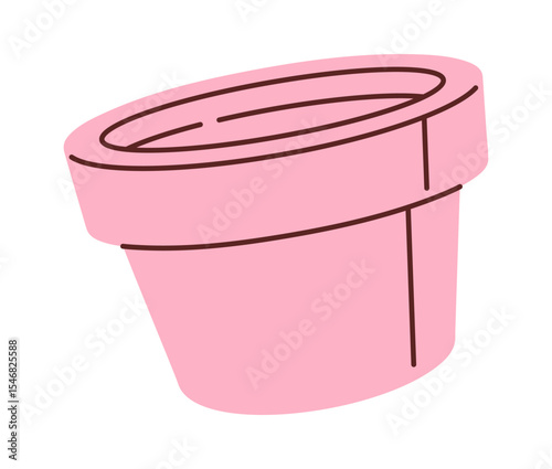 Pink flowerpot hand drawn element
