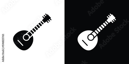 Mandolin icon of a flat style vector