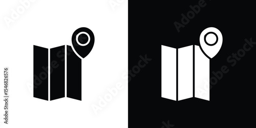 Map icon of a flat style vector