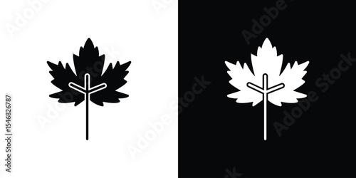 Maple leaf icon of a flat style vector