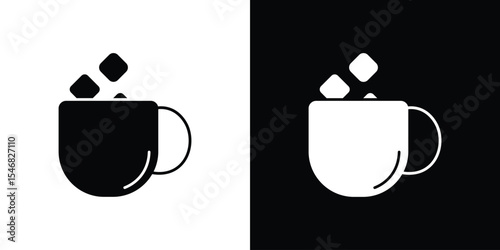 Marshmallows Mug icon of a flat style vector
