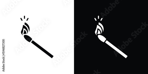 Match fire icon of a flat style vector