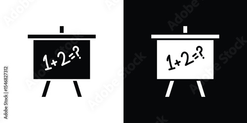 Math class icon of a flat style vector
