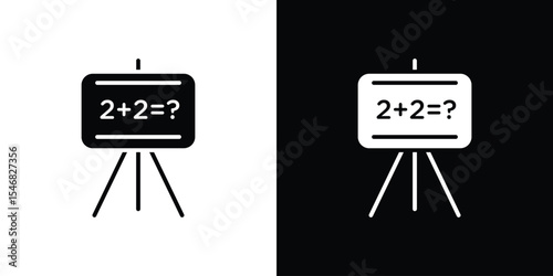 Math class icon of a flat style vector