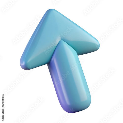 3d up arrow icon isolated on transparent background
