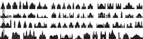 Historic Architecture Silhouette Icon Set