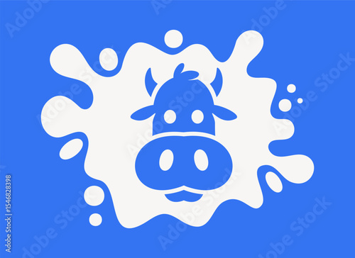 Cute cow head logo design