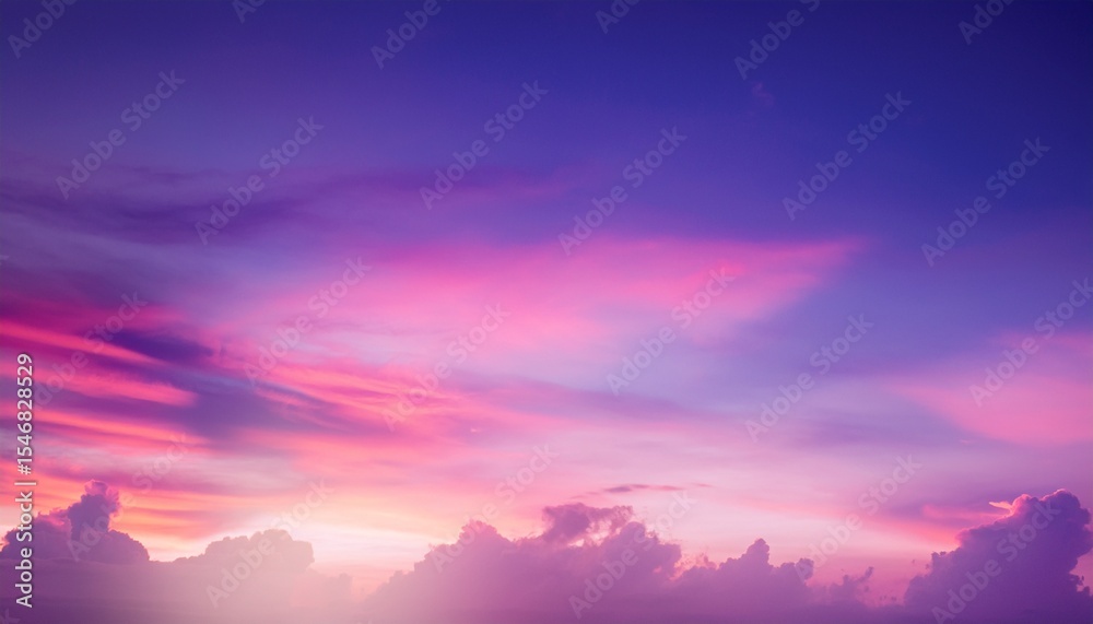 Fototapeta premium dreamy pink purple sky twilight background and sunlight with copy space clouds soft focus