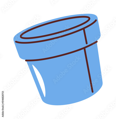 Empty flower pot hand drawn