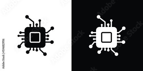Microchip icon of a flat style vector
