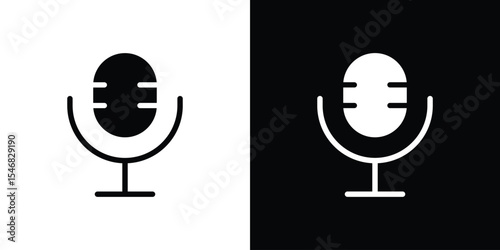 Microphone icon of a flat style vector