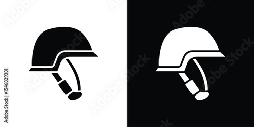 Military Helmet icon of a flat style vector
