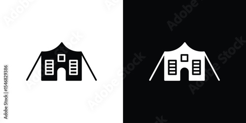 Military tent icon of a flat style vector
