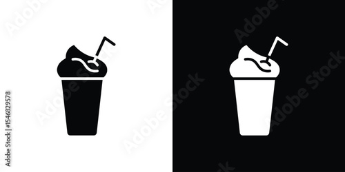 Milkshake icon of a flat style vector