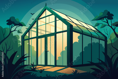 greenhouse in the forest