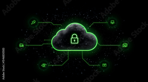 A secure cloud system managing personal data ethically, with visual indicators of GDPR compliance, consent-based access, and encryption in real-time. GDPR compliance, ethical data
