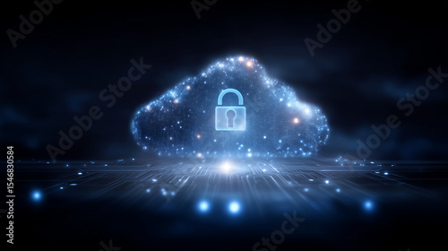 A secure cloud system managing personal data ethically, with visual indicators of GDPR compliance, consent-based access, and encryption in real-time. GDPR compliance, ethical data