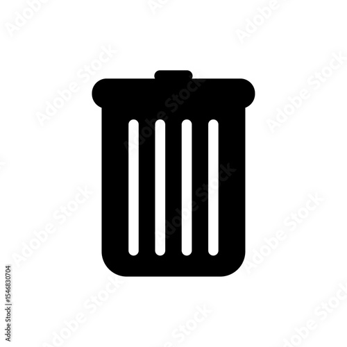 Trash can. White background.