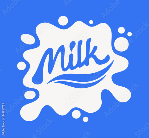 Milk products cartoon logo design