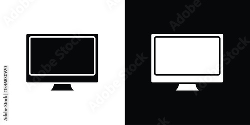 Monitor icon of a flat style vector