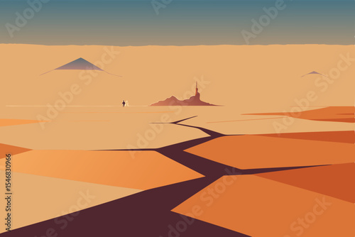 sunset in the desert