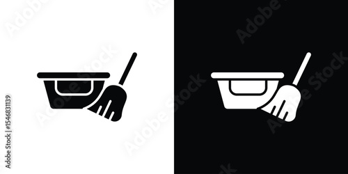 Mop cleaning icon of a flat style vector