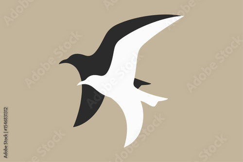 Vector illustration of a peaceful dove bird in a simple artistic design suitable for logo or symbol use