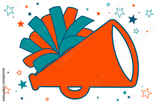 Cheerleader Megaphone and Pom-Pom 