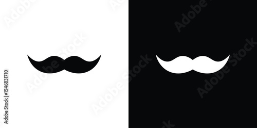 Moustache icon of a flat style vector