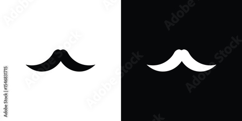 Moustache icon of a flat style vector