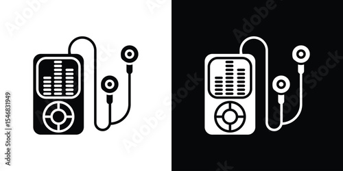 Mp3 Player icon of a flat style vector
