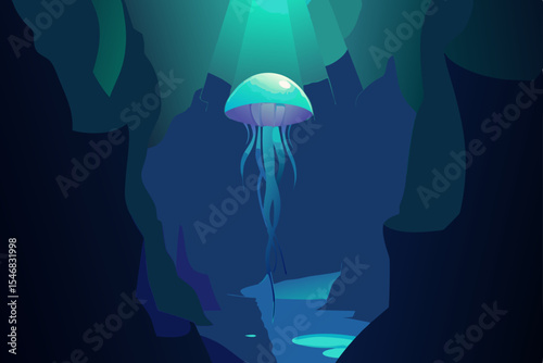 silhouette of a jellyfish