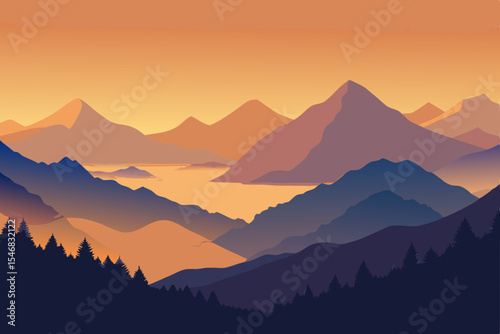 sunrise in the mountains