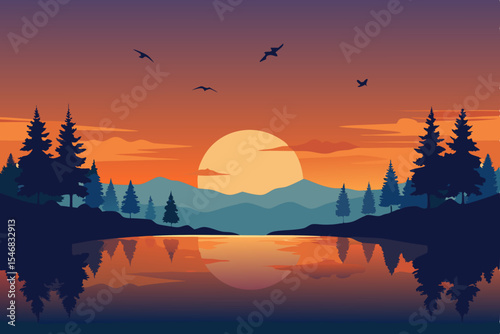 sunset in the mountains