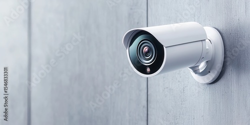 Outdoor security camera mounted on house wall for effective surveillance and monitoring