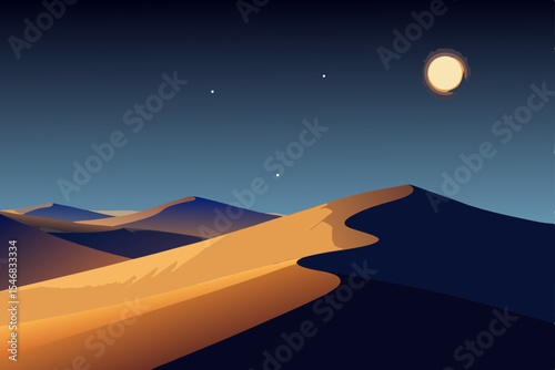 desert landscape with moon
