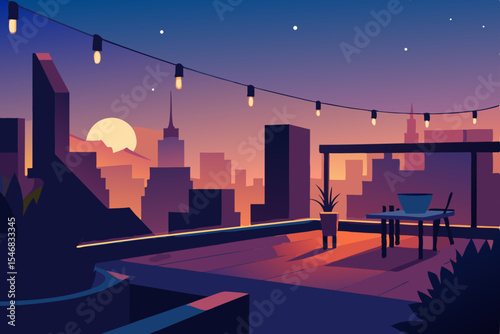 sunset in the city