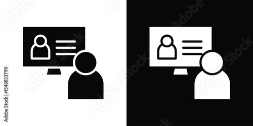 Online coaching icon of a flat style vector