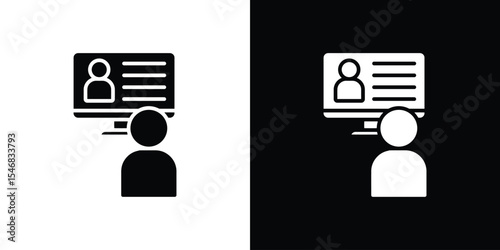 Online coaching icon of a flat style vector